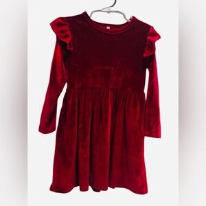 Elegant Red Velvet Christmas Kids Dress